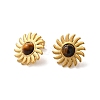 Natural Tiger Eye Sun Stud Earrings EJEW-D075-01C-G-1