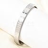 304 Stainless Steel Tartan Textured Hinged Cuff Bangles for Women SA-CBAC920-10P-3