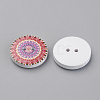2-Hole Printed Wooden Buttons X-WOOD-S037-016-2
