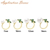 Bowknot & Flower Brass Micro Pave Cubic Zirconia Cuff Ring Settings KK-K297-20G-4