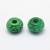 Natural Dyed Myanmar Jade/Burmese Jade Carved Rondelle European Beads G-E407-17-1
