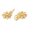 Rack Plating Brass Micro Pave Clear Cubic Zirconia Charms KK-Z026-15G-2