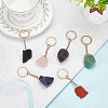 6Pcs 6 Style Nuggets Gemstone Pendant Keychain KEYC-DR0001-05A-3