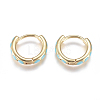 Golden Plated Brass Huggie Hoop Earrings EJEW-L231-27G-1