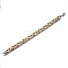 Ion Plating(IP) Two Tone 201 Stainless Steel Byzantine Chain Bracelets BJEW-S057-86A-03-2