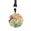 Orgonite Chakra Natural & Synthetic Mixed Stone Pendant Necklaces QQ6308-3-1