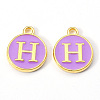 Golden Plated Alloy Enamel Charms ENAM-S118-10H-1