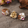 Elegant Vintage Flower Alloy Enamel Stud Earrings & Rings Sets XH9844-3