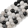 Natural Black Rutilated Quartz Beads Strands G-D295-8mm-2