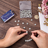 60Pcs Tibetan Style Alloy Flat Round Beads TIBEB-SC0001-58-3