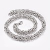 304 Stainless Steel Byzantine Chain Necklaces and Bracelets Jewelry Sets SJEW-I189-06P-3