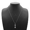 Bone Stainless Steel Rhinestone Pendant Necklaces for Women RR3458-3-2