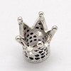 Crown Brass Micro Pave Cubic Zirconia Beads ZIRC-P013-02-FF-2