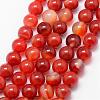 Natural Striped Agate/Banded Agate Bead Strands G-K166-13-12mm-08-1