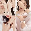 3Pcs 3 Style Stainless Steel Heart Link Bracelets Set BJEW-SW00106-02-4