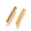 Brass Micro Pave Cubic Zirconia Beads ZIRC-L088-19A-G-2