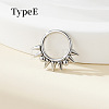 316 Surgical Stainless Steel Spike Hoop Nose Rings WG34C30-12-1