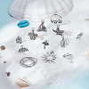72Pcs 12 Style Beach Theme Tibetan Style Alloy Pendants FIND-SC0003-10-4