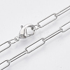 Brass Round Oval Paperclip Chain Necklace Making MAK-S072-04B-P-1