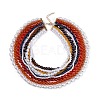 Bohemian Glass Beaded Multi Layered Necklaces for Women NJEW-K384-02B-2