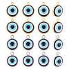 ARRICRAFT 32Pcs 2 Colors Opaque Resin Evil Eye Pendants RESI-AR0001-21-1