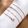 Long-Lasting Plated Brass Curb Chain Necklaces NJEW-K112-07RG-NF-4