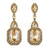Brass Rhinestone Dangle Stud Earrings FS-WG9D6B6-09-1