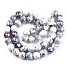 Electroplate Natural Fire Crackle Agate Beads Strands G-T131-54D-2