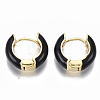 Brass Huggie Hoop Earrings EJEW-S209-01A-2