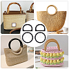 WADORN® 4Pcs 2 Style Wood D-Ring & Round Ring Bag Handles DIY-WR0002-58-6