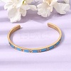 304 Stainless Steel Pave Clear Cubic Zirconia Open Cuff Bangles for Women SA-CBAC920-16G-1
