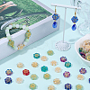100Pcs Baking Paint and Golden Metal Enlaced Glass Beads DGLA-SC0001-07-4