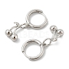 Brass Cherry Hoop Earrings EJEW-M077-19P-03-4