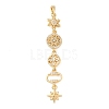 Tassel Brass Micro Pave Clear Cubic Zirconia Big Pendants KK-L271-01G-06-1