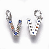 Brass Micro Pave Cubic Zirconia Charms ZIRC-L070-38V-P-2