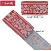 Ethnic style Embroidery Polyester Ribbons OCOR-WH0079-25B-2