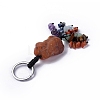 Natural Red Agate Nugget with Mixed Gemstone Chips Tassel Keychains KEYC-P012-02P-02-3