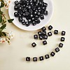 20Pcs Black Cube Letter Silicone Beads 12x12x12mm Square Dice Alphabet Beads with 2mm Hole Spacer Loose Letter Beads for Bracelet Necklace Jewelry Making JX433A-1
