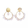 Brass Dangle Stud Earrings EJEW-JE04163-01-4