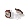 Wood Stud Steel Needle Earrings EJEW-U016-04P-02-3
