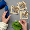 Wooden Square Frame Crochet Ruler DIY-WH0536-006-5