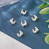 6Pcs 925 Sterling Silver Hollow Initial Beads STER-TA0001-53W-6