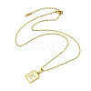Ion Plating(IP) Rectangle with Initial Letter 304 Stainless Steel Pendant Necklace NJEW-R265-04G-K-3
