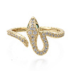 Brass Micro Pave Cubic Zirconia Cuff Rings RJEW-S044-070-NF-2