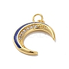 Moon Rack Plating Brass Micro Pave Cubic Zirconia Enamel Pendants KK-G504-06G-06-2