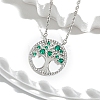 Boho Brass Cubic Zirconia Tree of Life Pendant Cable Chain Necklaces for Women PW-WG4EE67-02-1