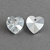 Heart Electroplated Glass Pendants EGLA-R082-01-1