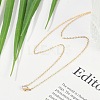 Ion Plating(IP) 304 Stainless Steel Cubic Zirconia Flat Round Pendant Cable Chain Necklaces NJEW-P320-16G-01-2