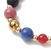 Round Natural Mixed Gemstone Beads Stretch Bracelets BJEW-JB11242-4