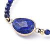 Adjustable Natural Lapis Lazuli(Dyed) Braided Bead Bracelets BJEW-JB04559-02-2